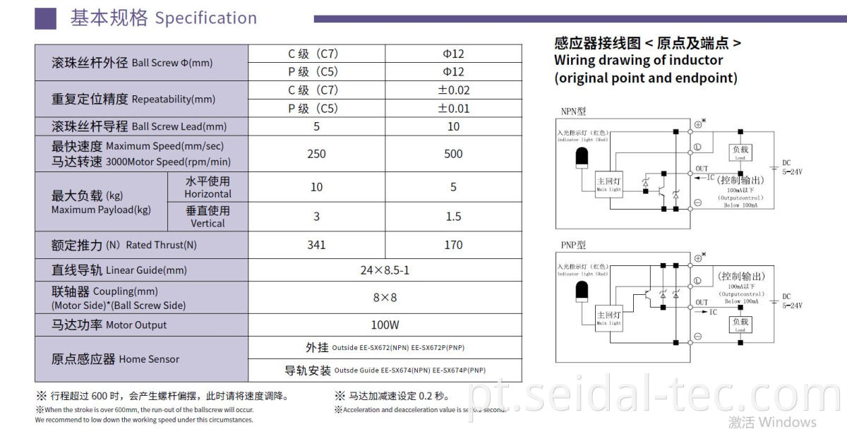 VSC60 linear actuator specification